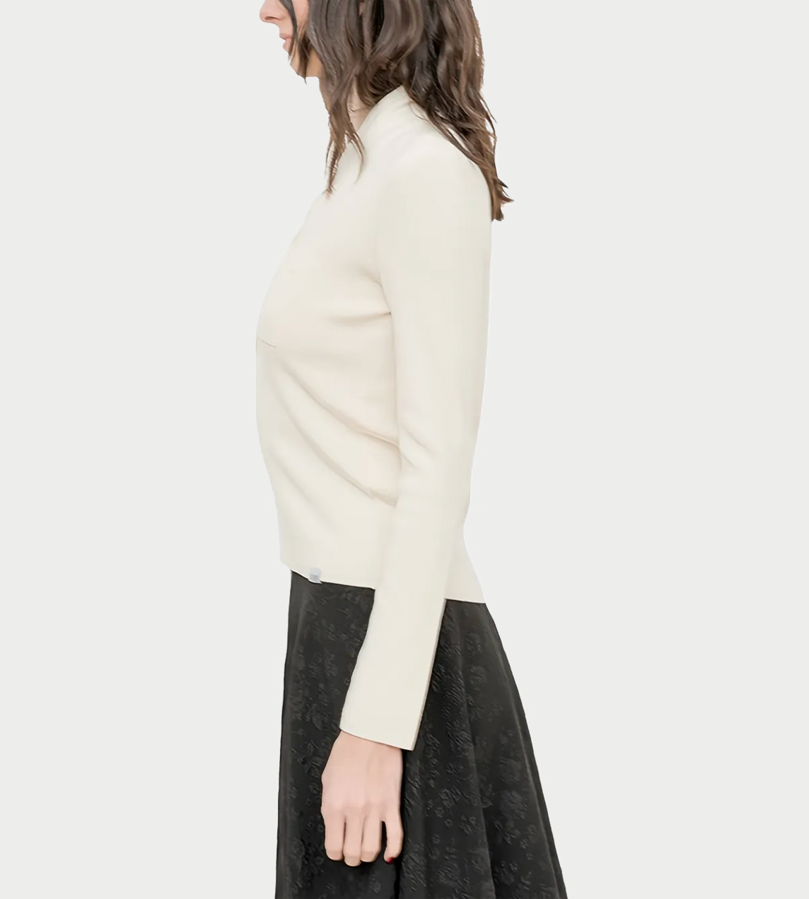 V-neck Long-sleeve Top Cream