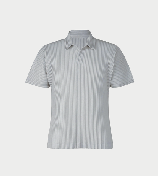 HOMME PLISSE ISSEY MIYAKE - Basic Pleated Polo Shirt L.Grey
