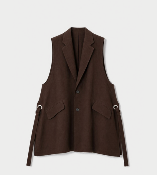 UJOH - Side Eyelet Vest Chocolate