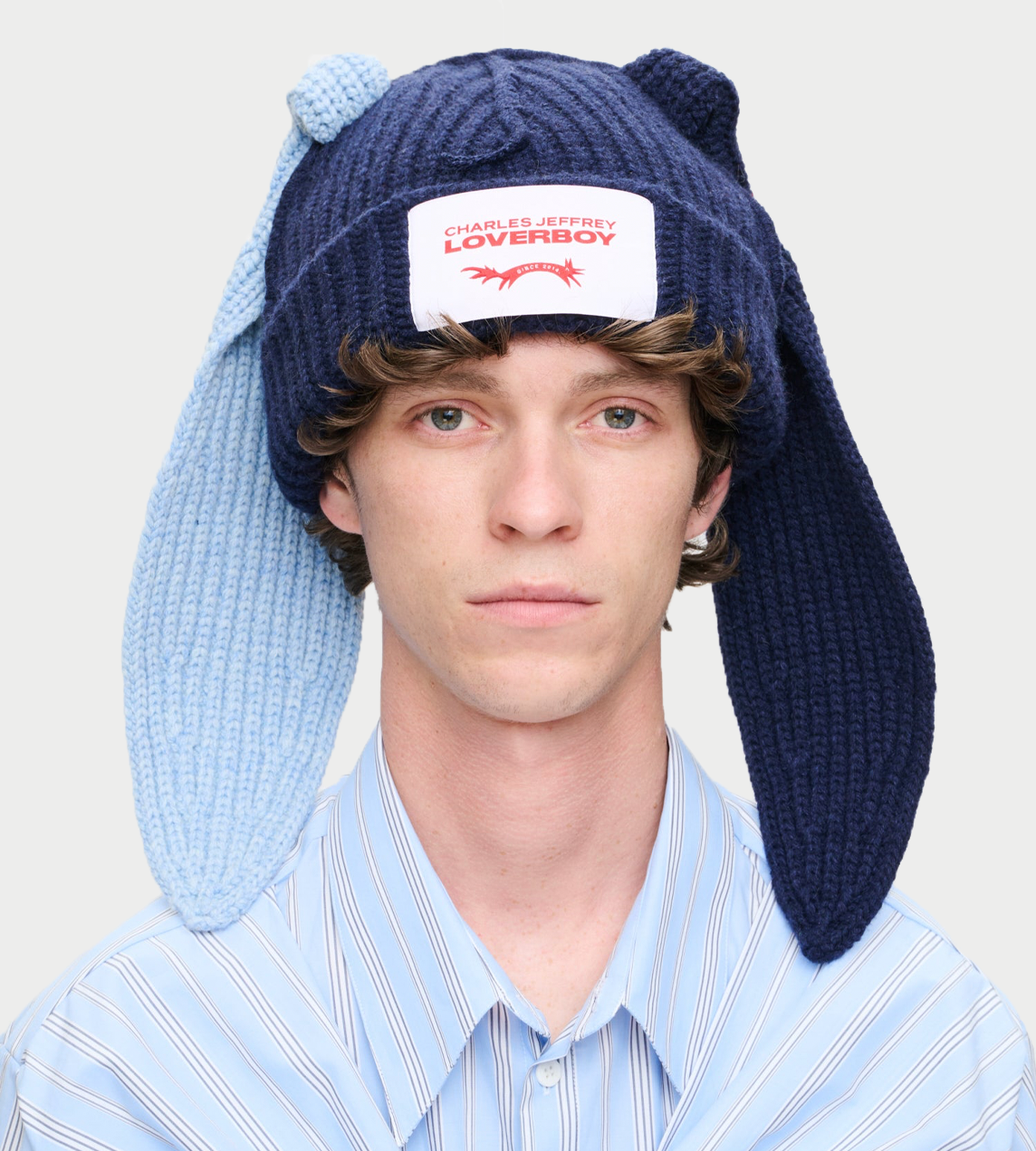 Charles Jeffrey Loverboy - Chunky rabbit beanie Blue