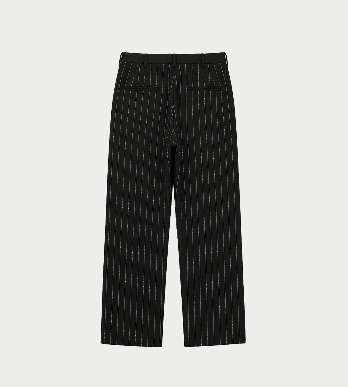 SULVAM - Wide Striped Slim Slit Pants Blk