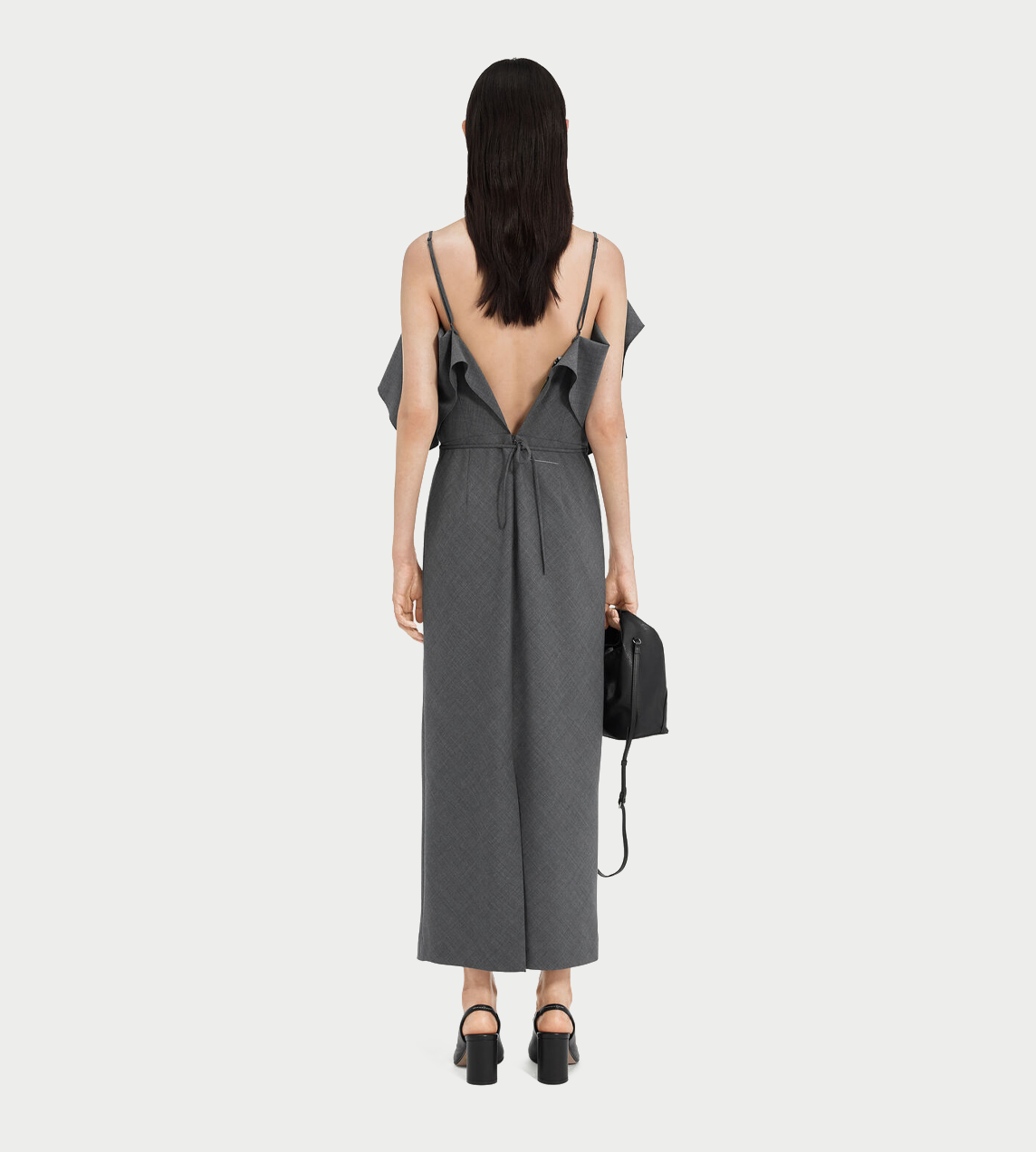 MM6 MAISON MARGIELA - Folded Wool Dress Dk Grey