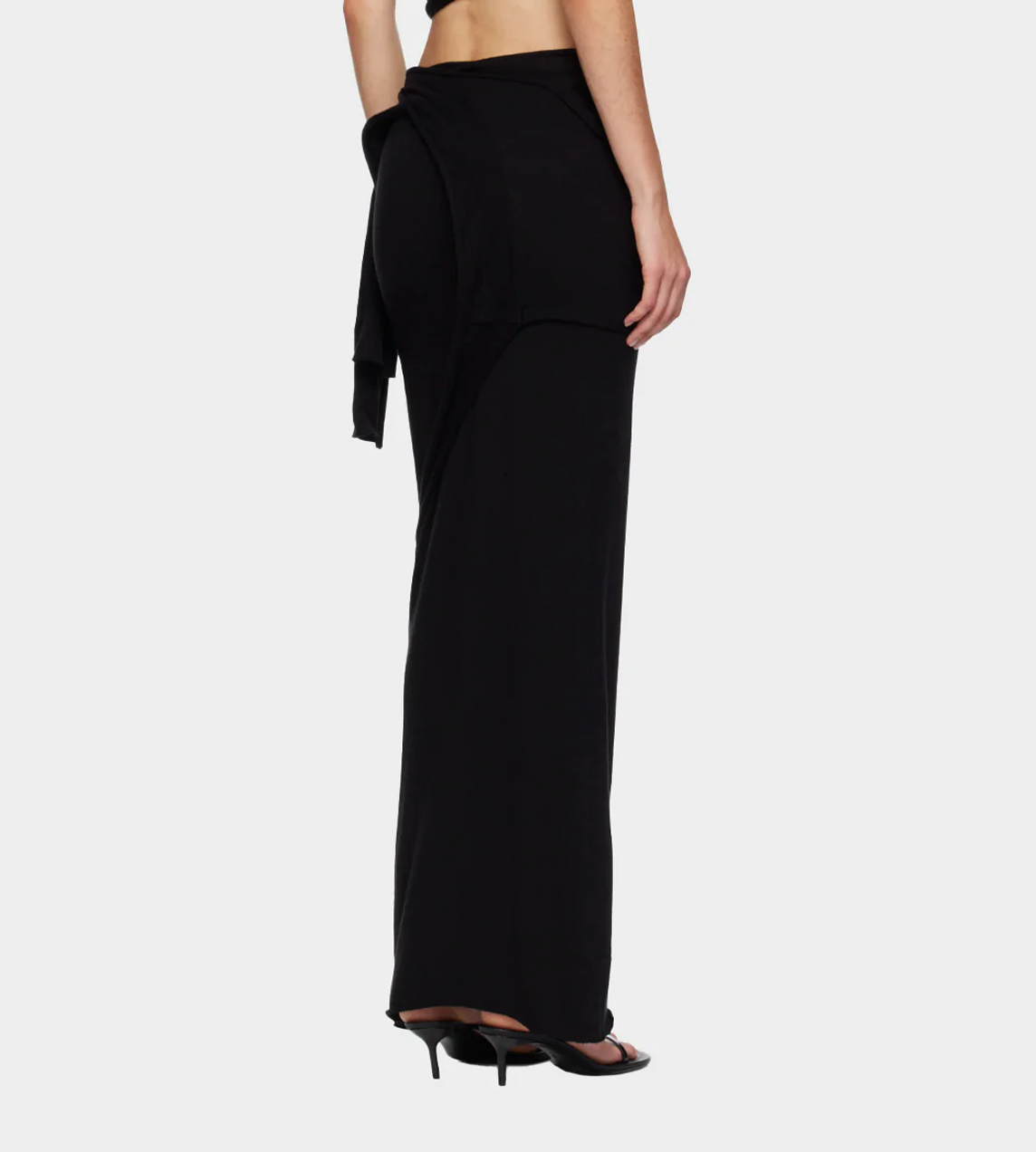 Lounge Drape Skirt Blk