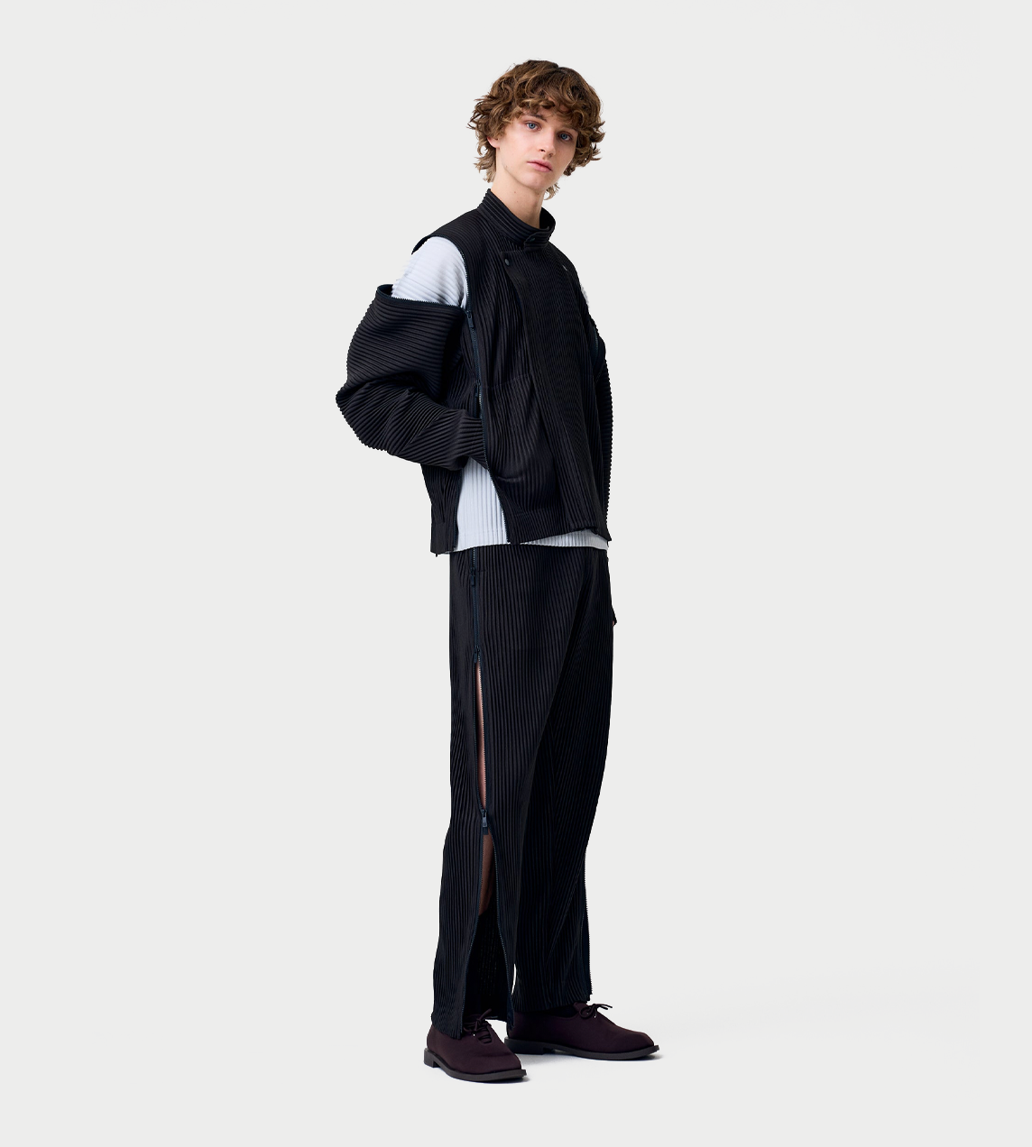 HOMME PLISSE ISSEY MIYAKE - Zipper-detailed Pants Brown