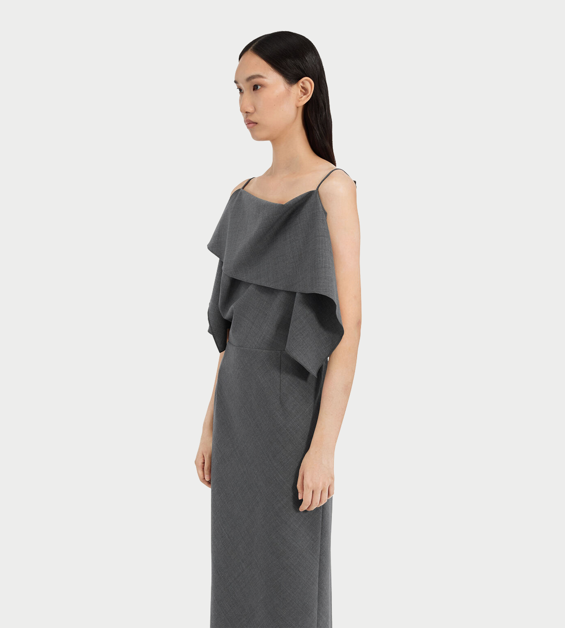 MM6 MAISON MARGIELA - Folded Wool Dress Dk Grey