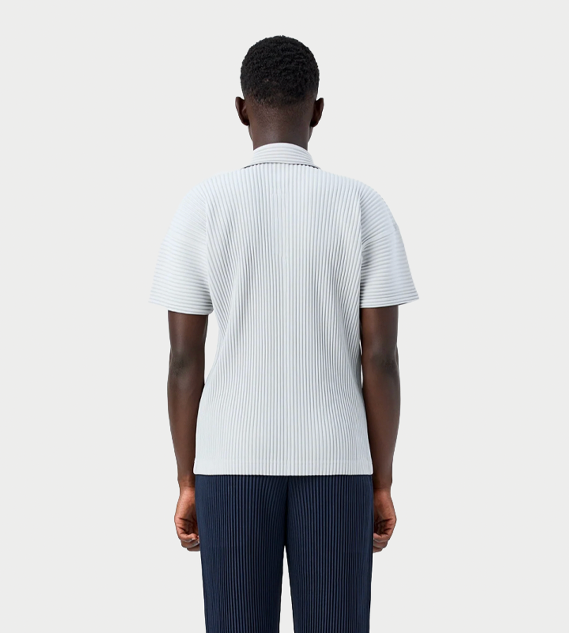 Basic Pleated Polo Shirt L.Grey
