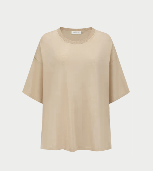 INTO THE EAST - Linen Fit Knit Top Oatmeal