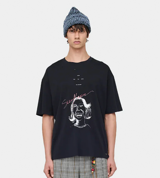 SONG FOR THE MUTE - Sunflower Oversized Tee Navy