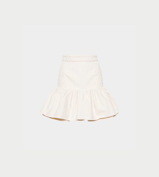 Patou - Ruffle Mini Skirt Natural