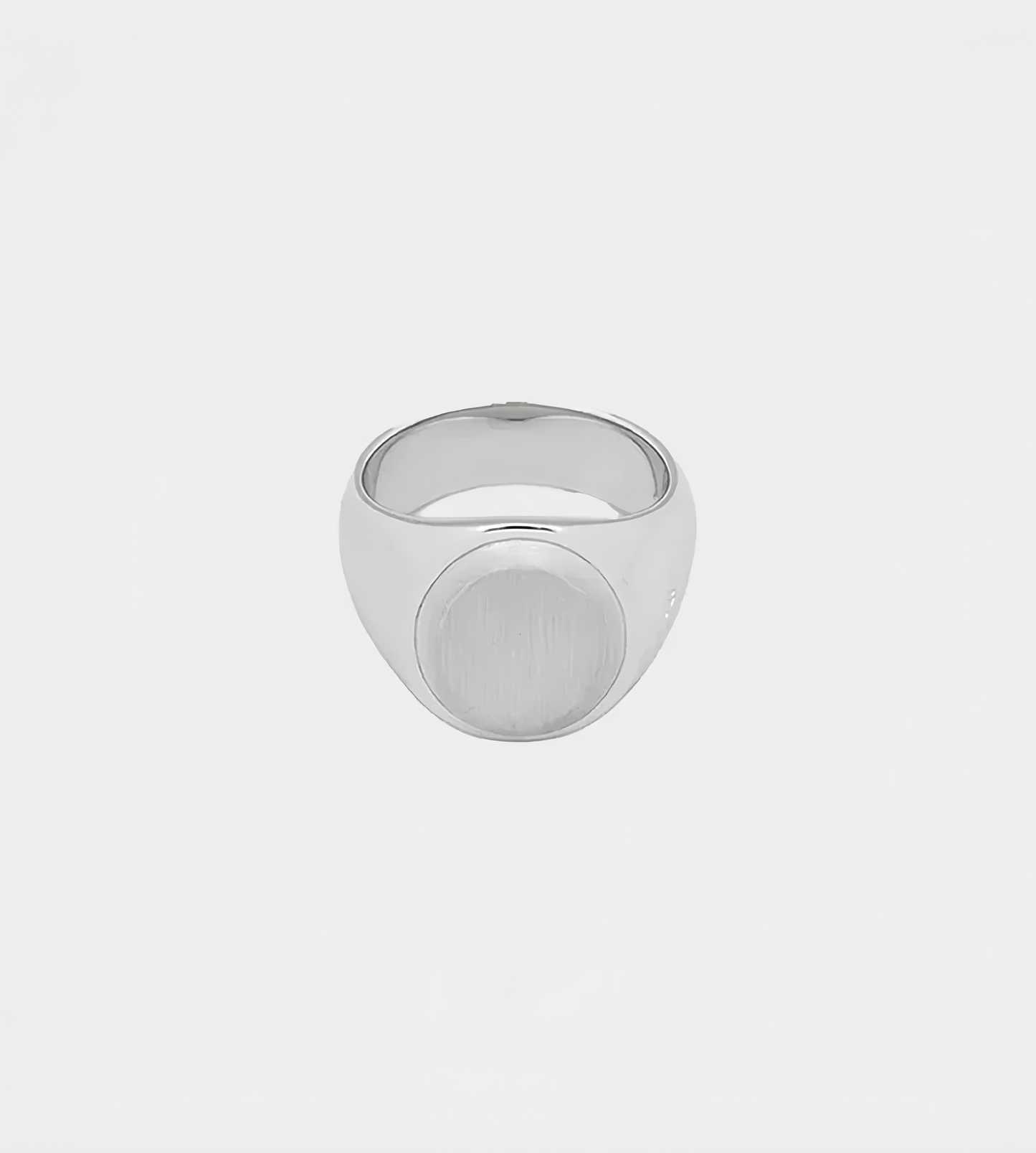 Large Oval Silver Top Signet Ring