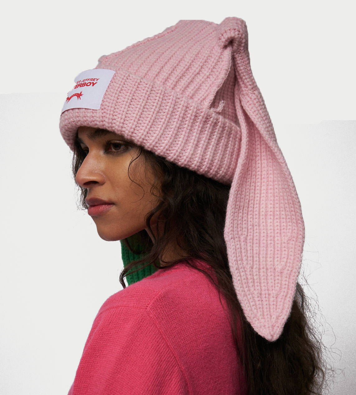 Charles Jeffrey Loverboy - Chunky rabbit beanie Pink