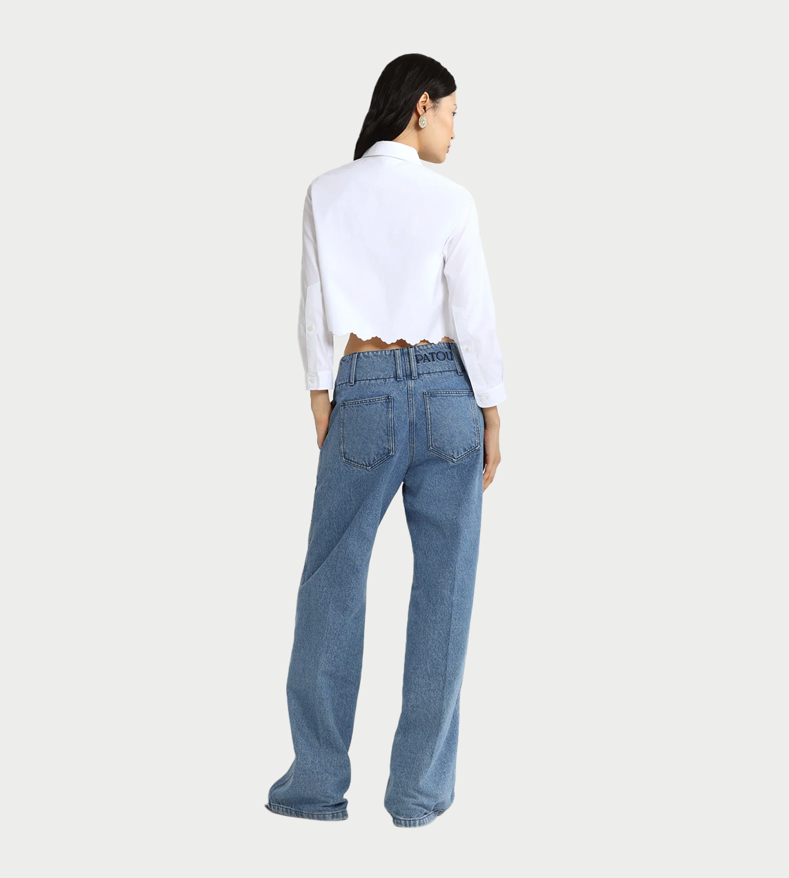 PATOU - Embroidered Cropped Shirt White