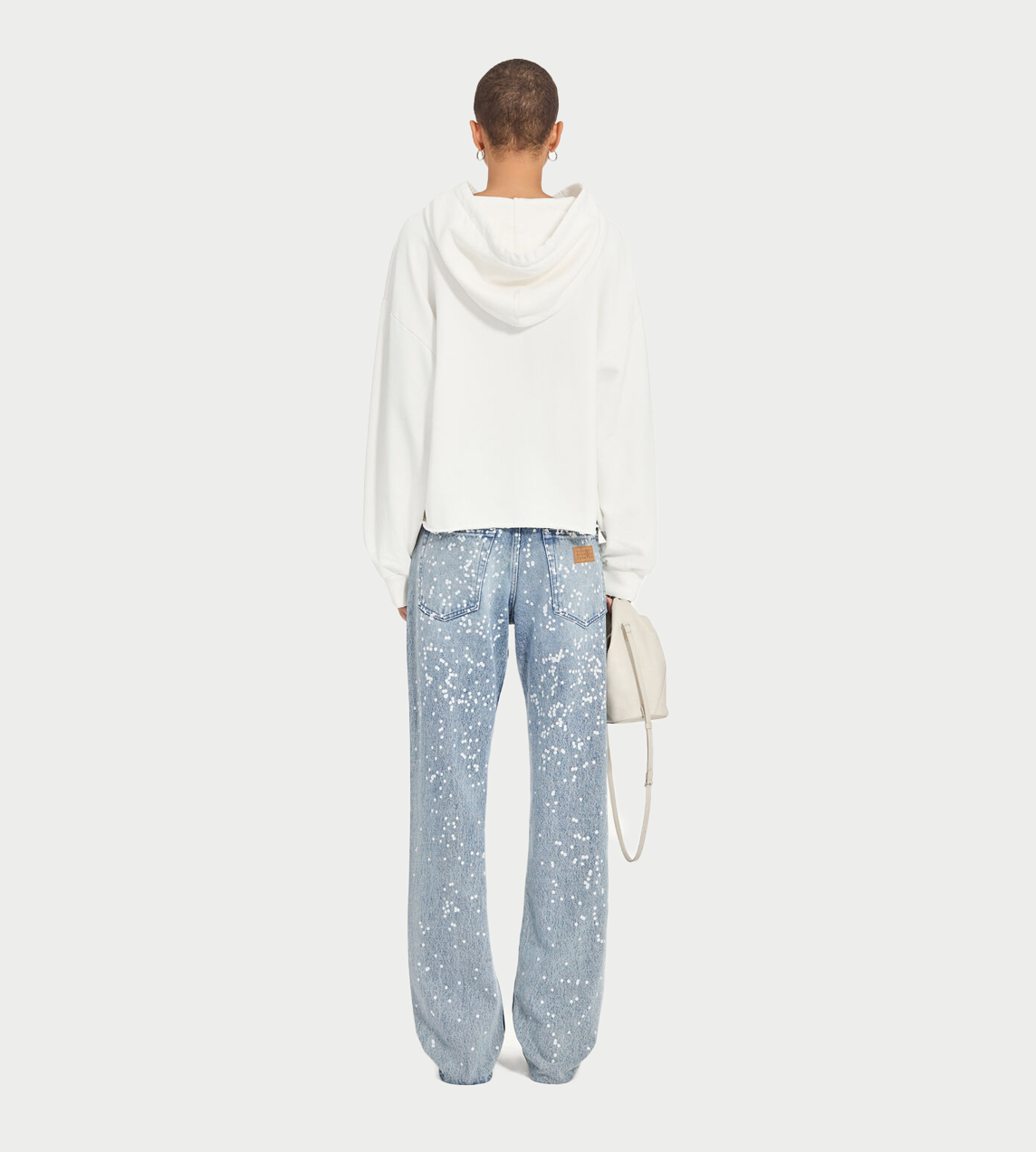 Motif Unbrushed Hoodie White