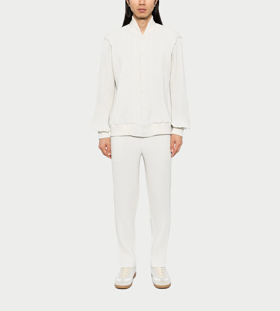 Homme Plisse Issey Miyake - Wool-like Bomber Jacket  Beige