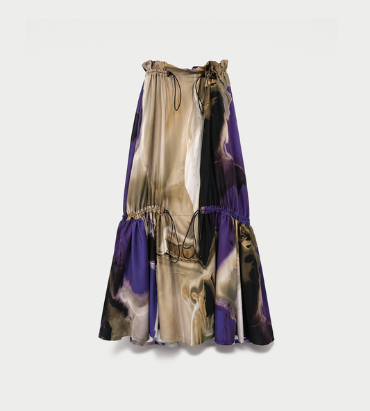 UJOH - Draw Cord Gathered Skirt Multi
