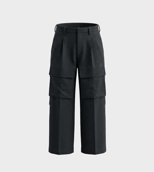 UJOH - Front Pocket Work Pants Blk