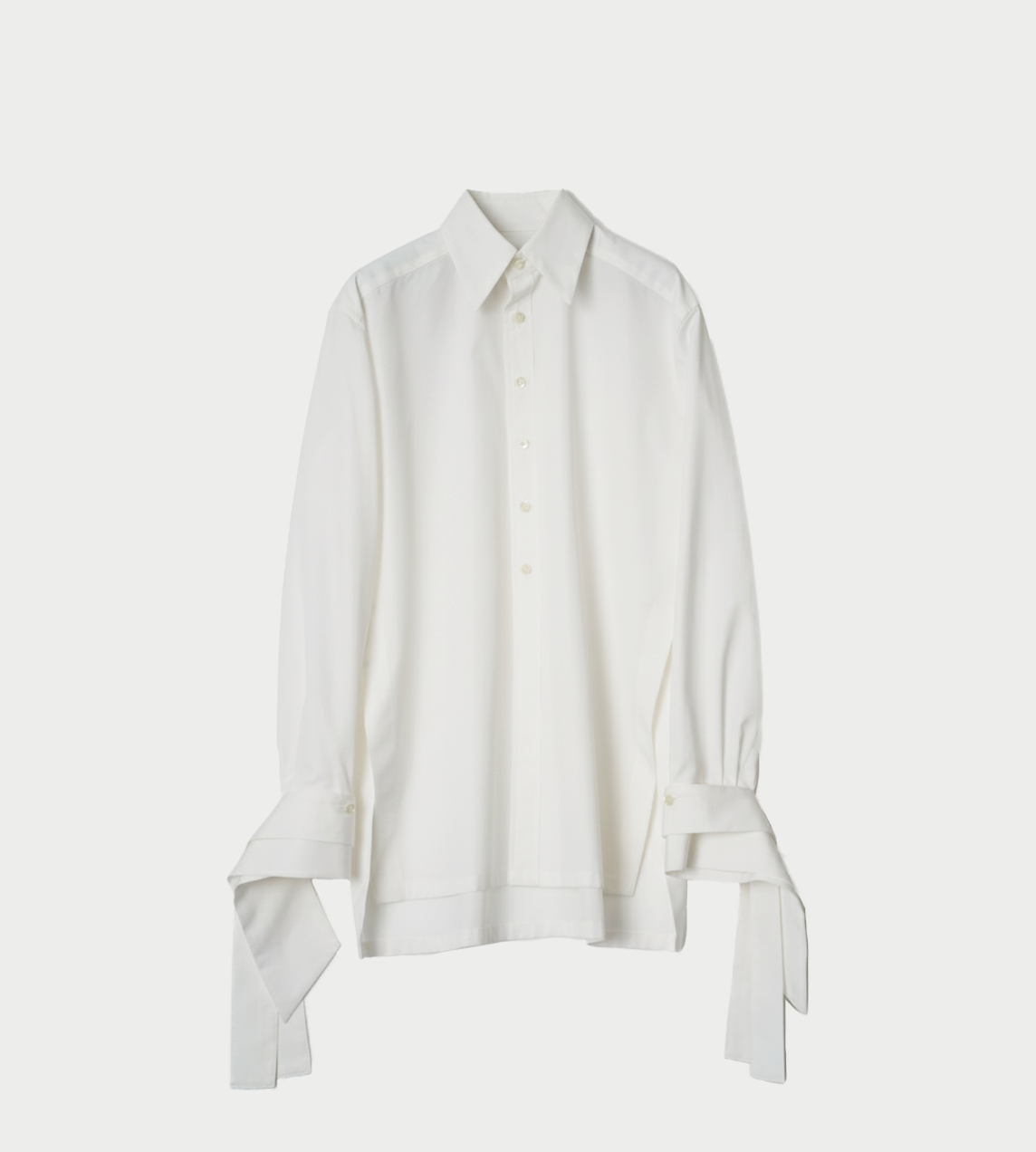 UJOH - Ribbon Cuffs Shirt White