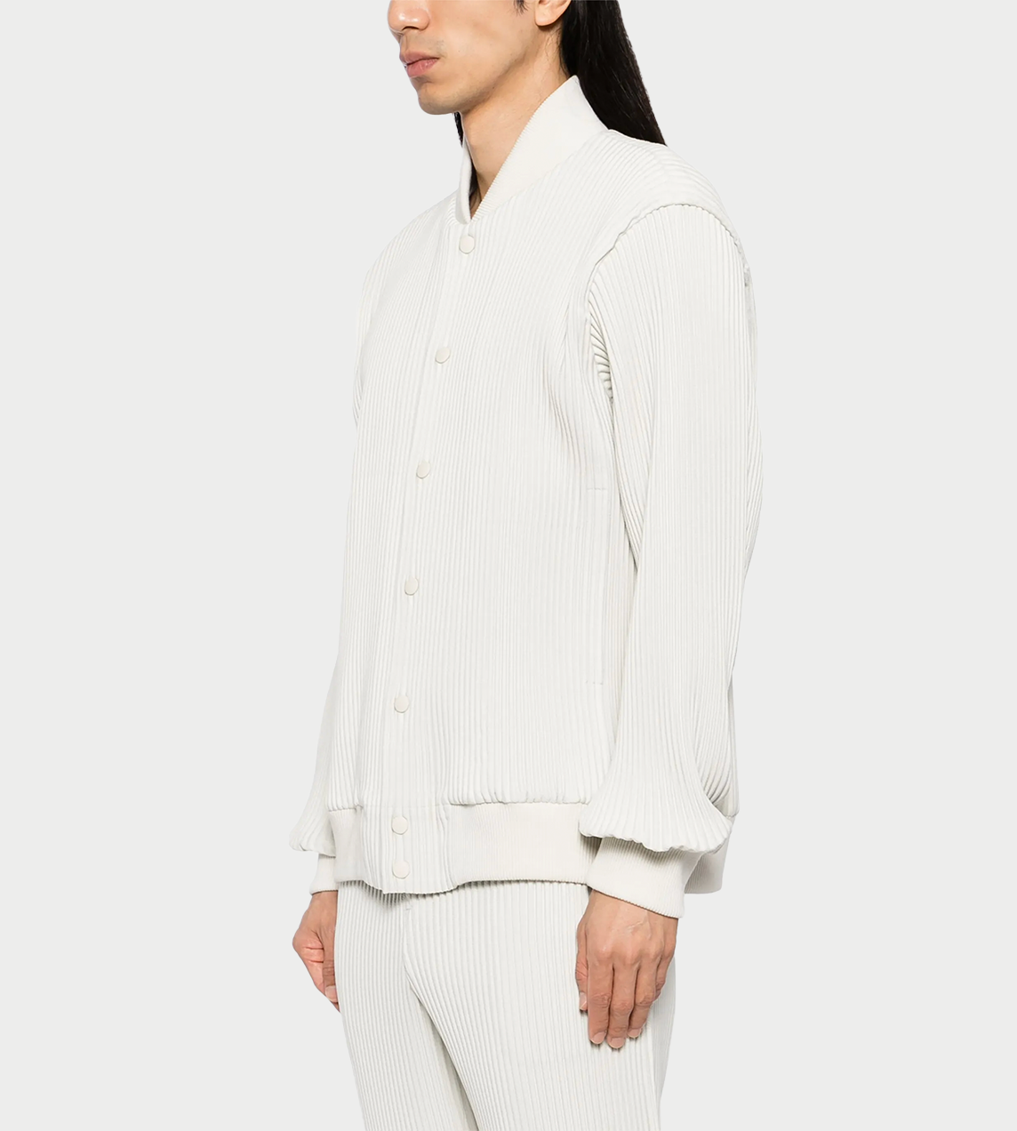 Homme Plisse Issey Miyake - Wool-like Bomber Jacket  Beige