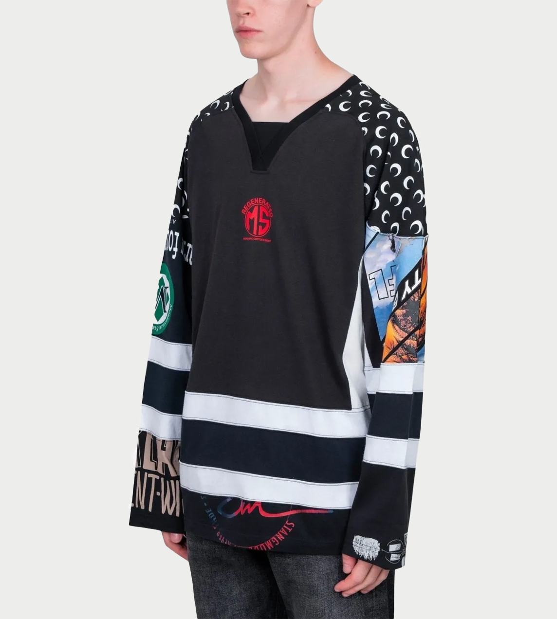 Regenerated Graphic LS Hockey Top Multi.Blk