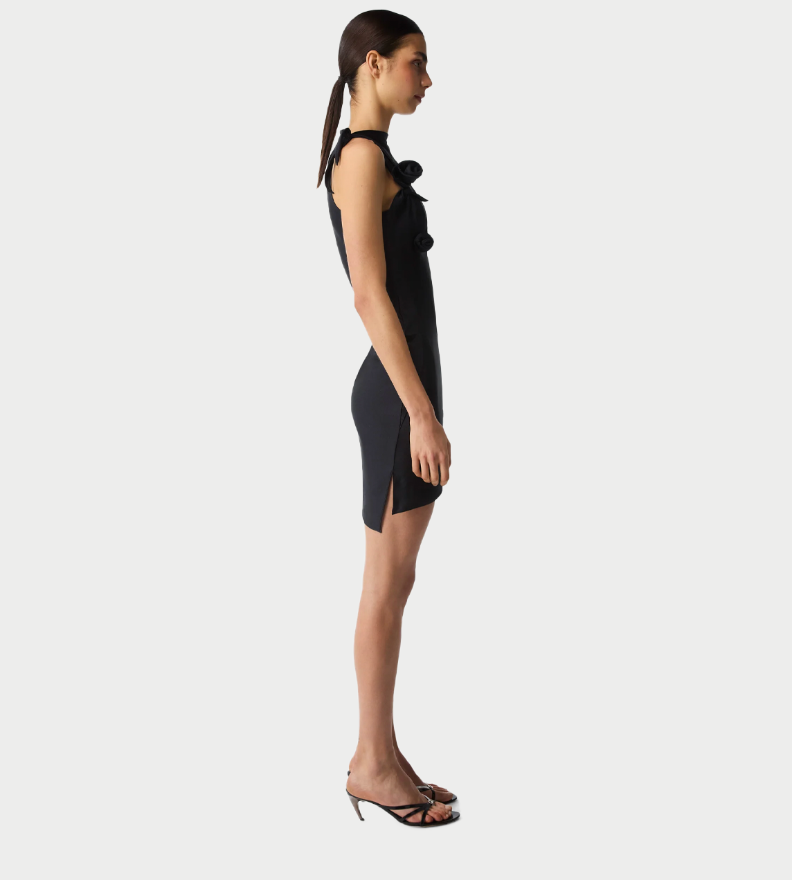 COPERNI - Asymmetric Flower Mini Dress Blk