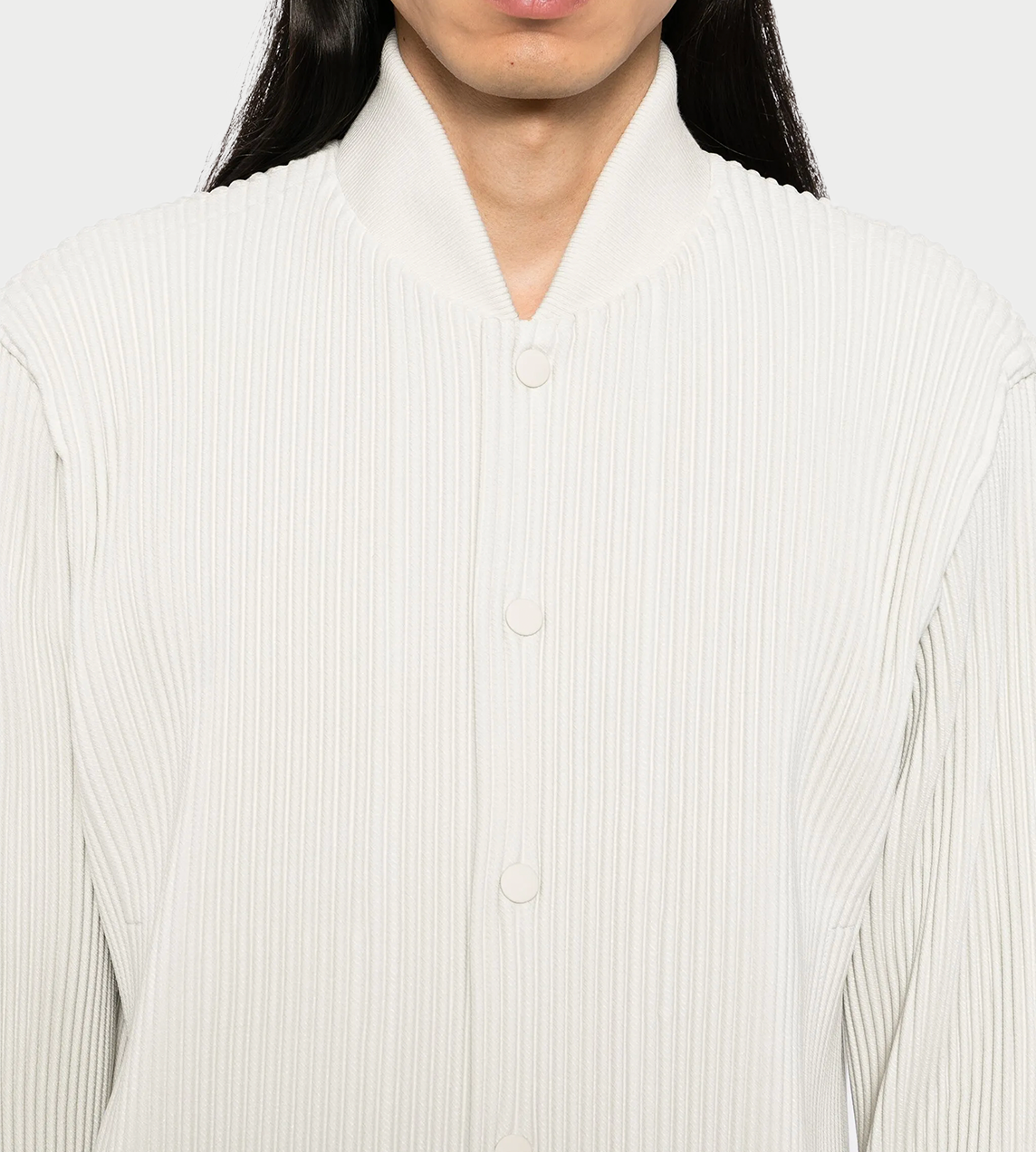 Homme Plisse Issey Miyake - Wool-like Bomber Jacket  Beige