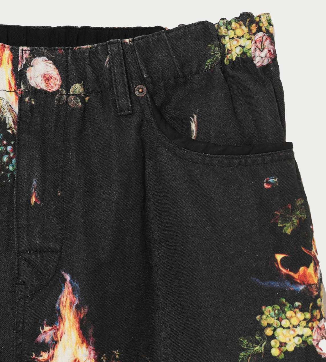 All-over Flower Print Shorts Blk