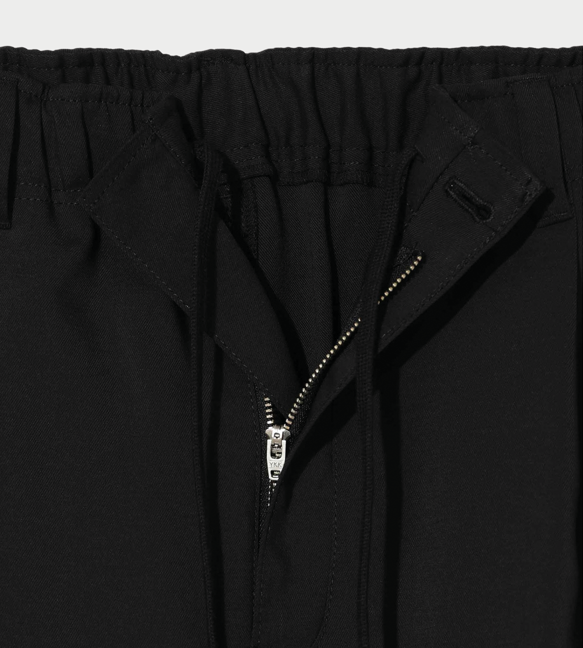 Zipper Detail Easy Pants Blk