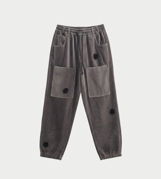 SONG FOR THE MUTE - Daisey Patch pocket Pants Charcoal