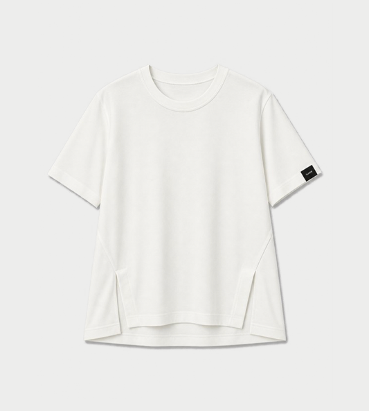 UJOH - Side Slit Half Sleeve Tee White