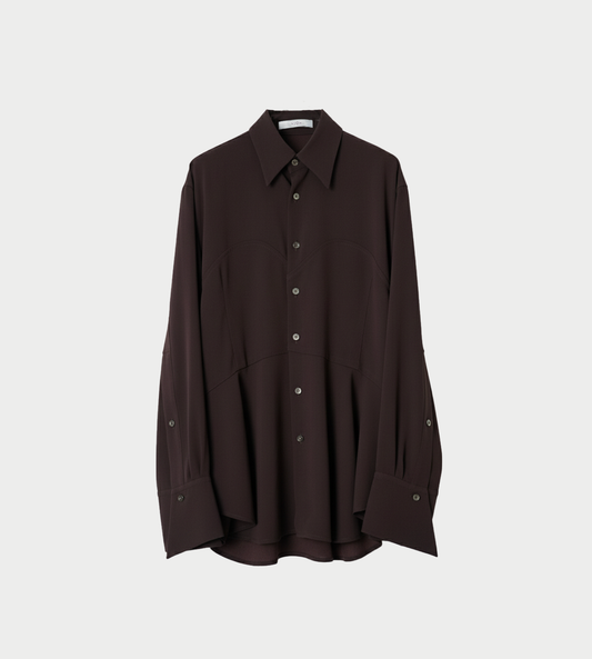 UJOH - Peplum Hem Shirt Chocolate