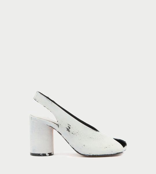 MM6 Maison Margiela - Slingback Painted Heels White – WDLT117
