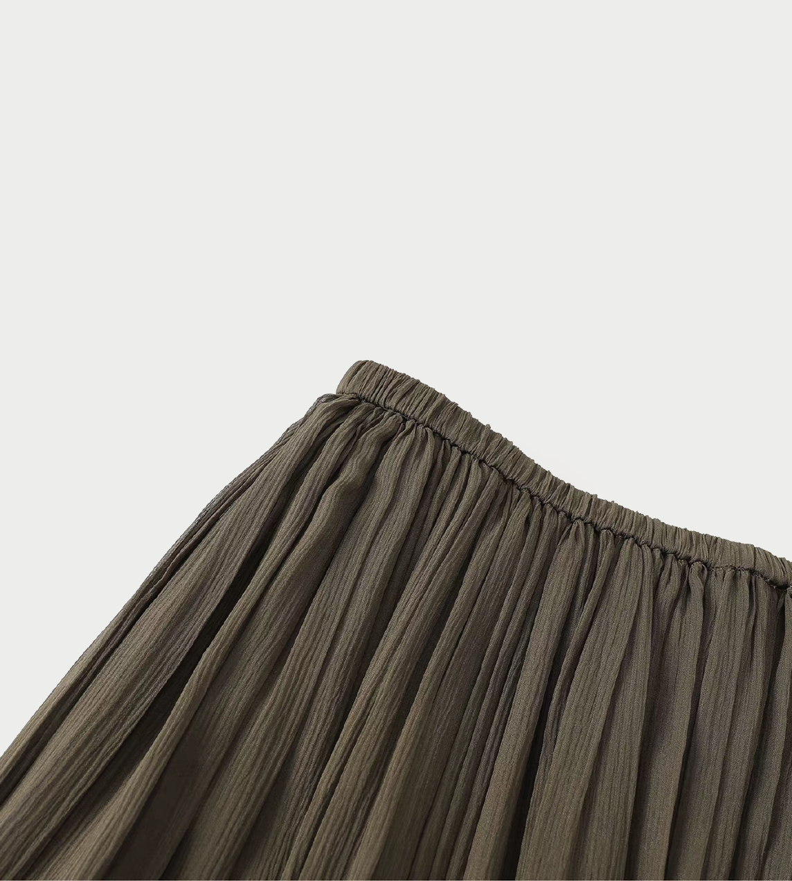 Elastic Waist Skirt Olive Green