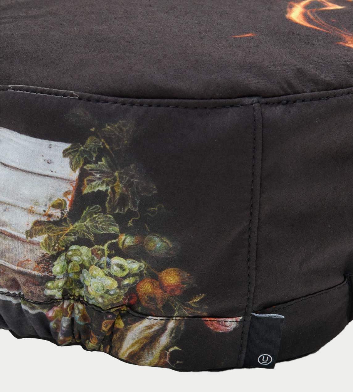 All-over Flower Print Cap Blk