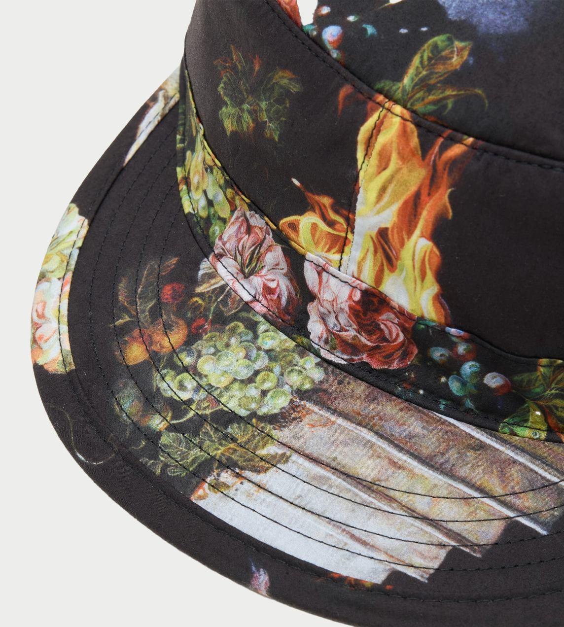 All-over Flower Print Cap Blk