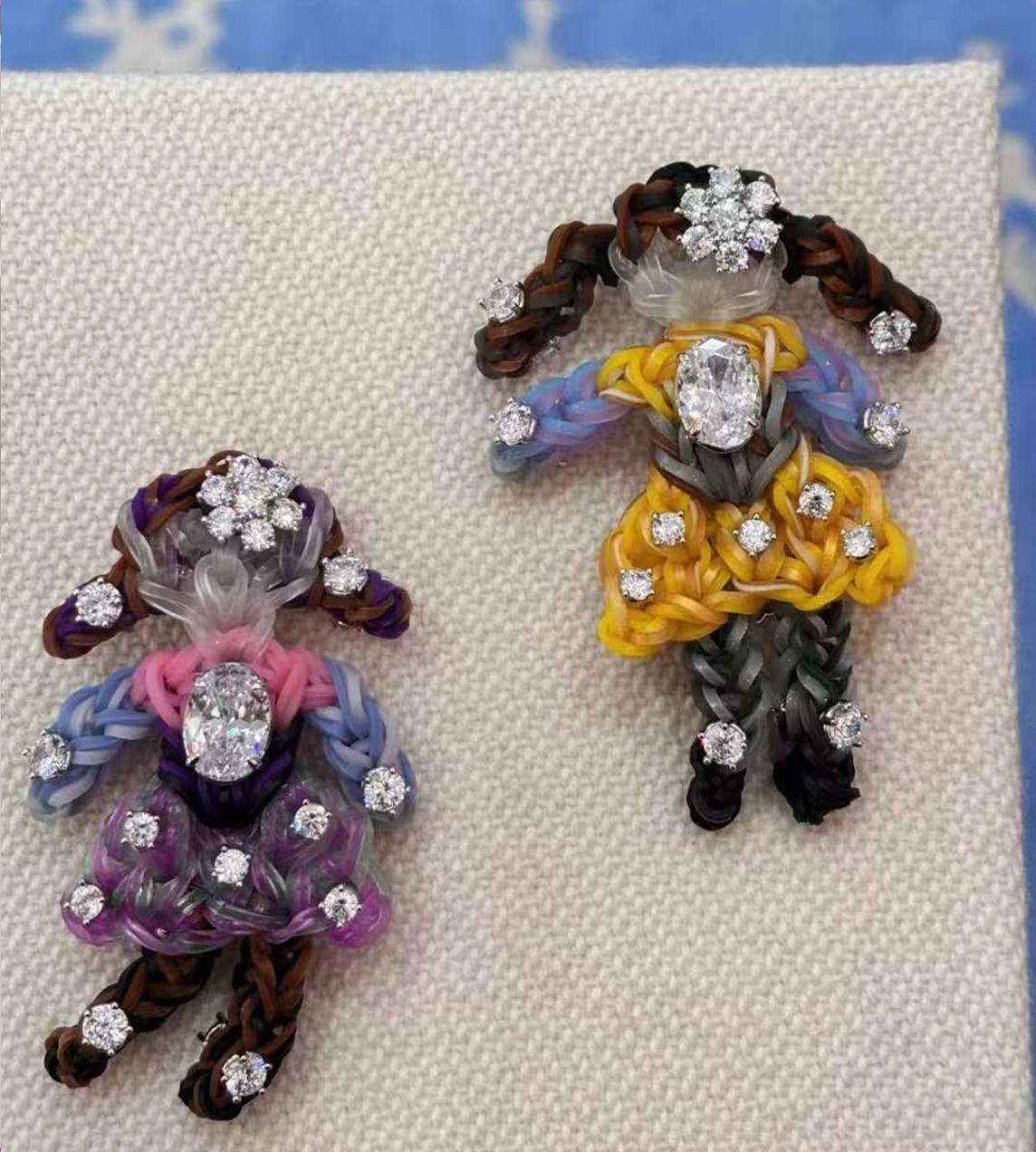 Rubber Band Girl Bag Charm Purple