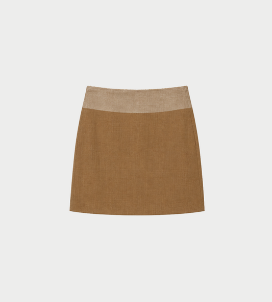 MM6 MAISON MARGIELA - Two-tone Mini Skirt Beige