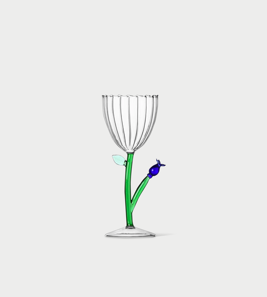 ICHENDORF - Stemmed Glass Blue Flower