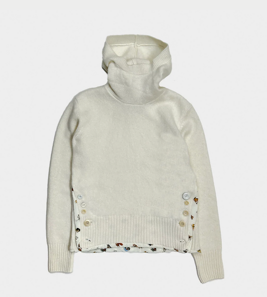 UNDERCOVER - Wool-angora Hooded Sweater White