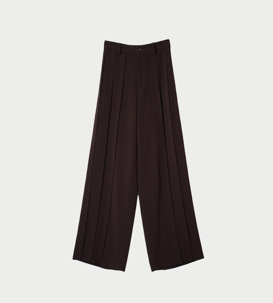 UJOH - Braid Tape Wide Pants Chocolate