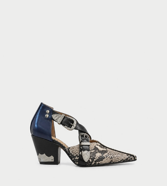 Toga Pulla - Cross Front Patchwork Heel Multicolour