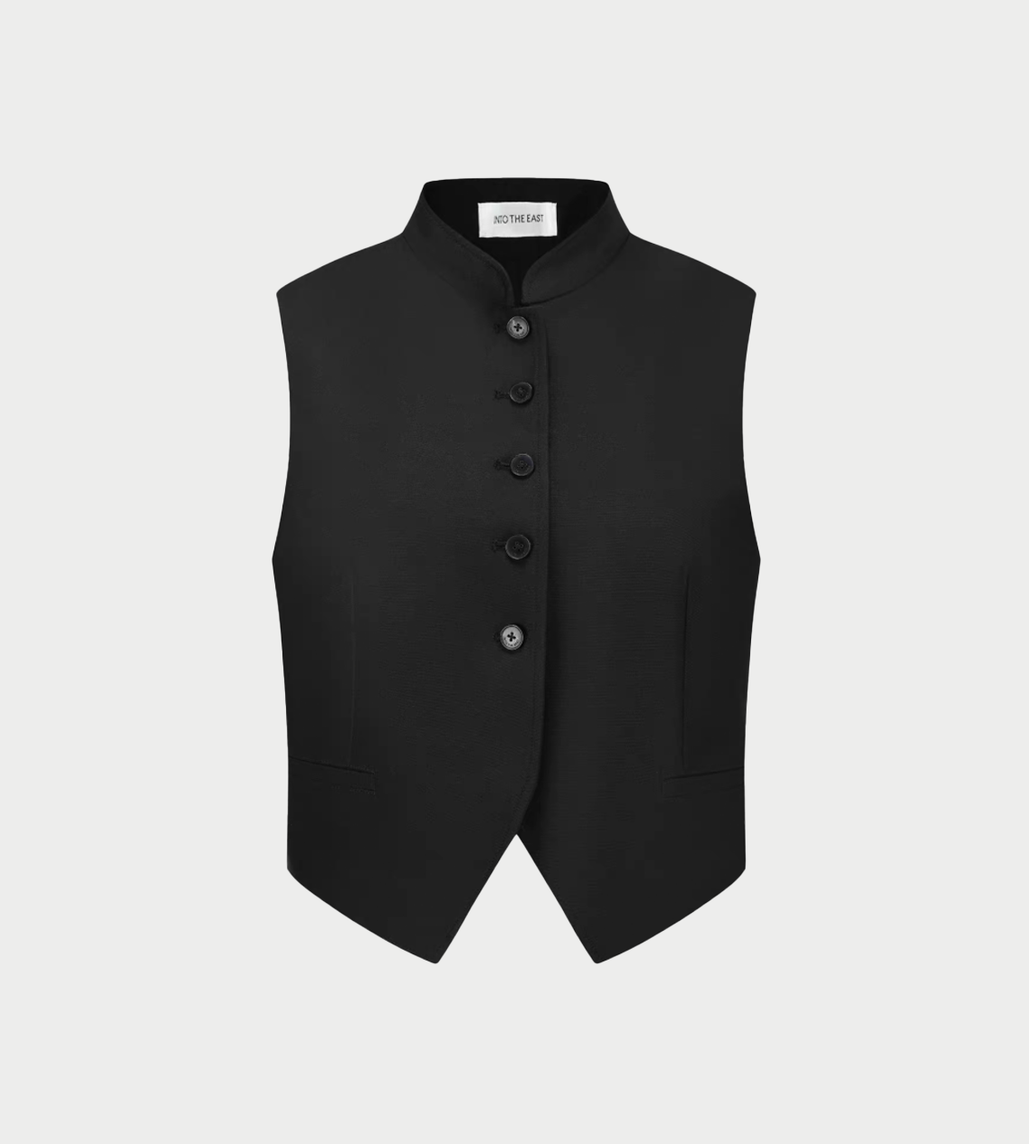INTO THE EAST - Stand Collar Vest Black