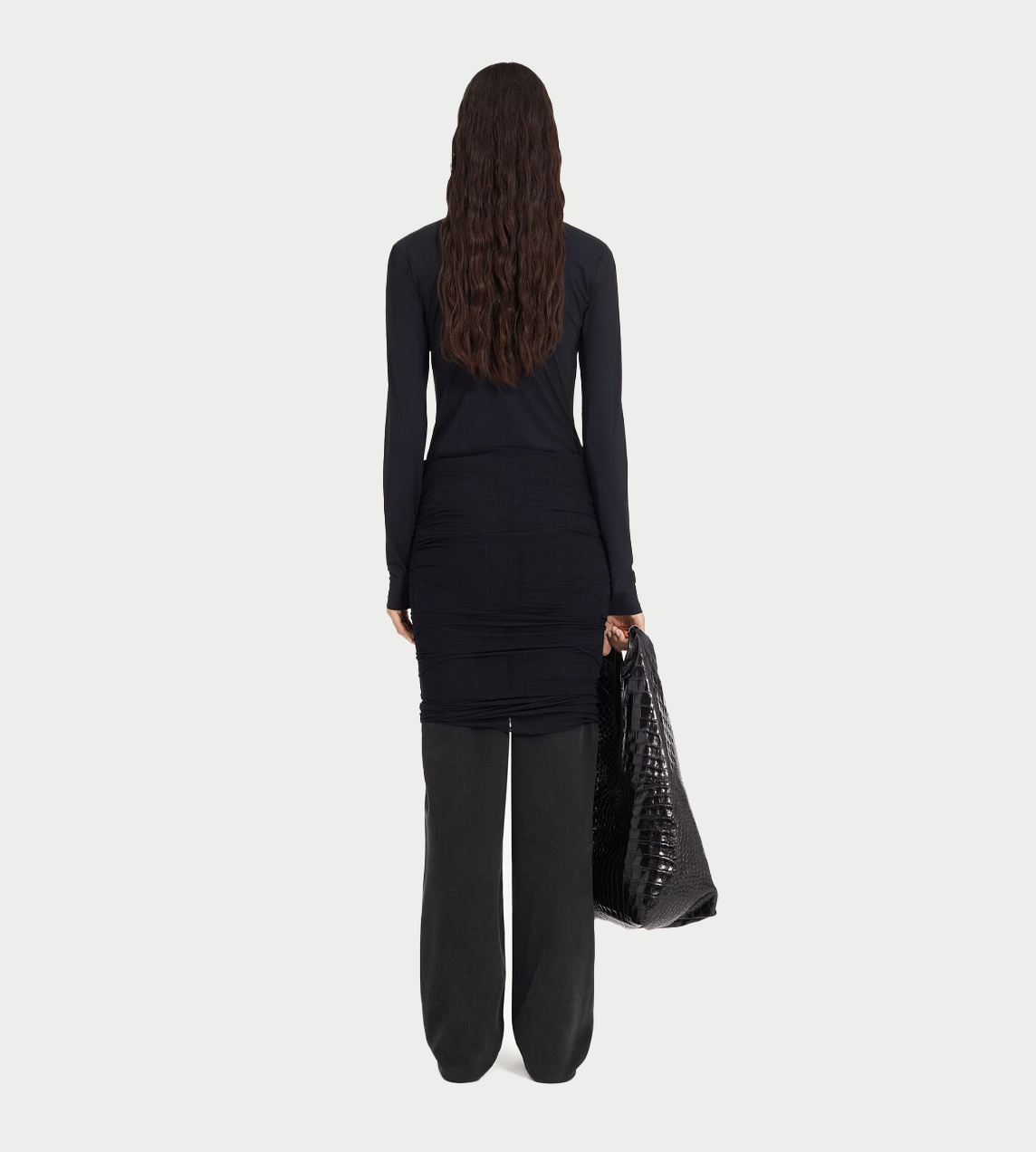 Mesh-Layered Trousers Blk