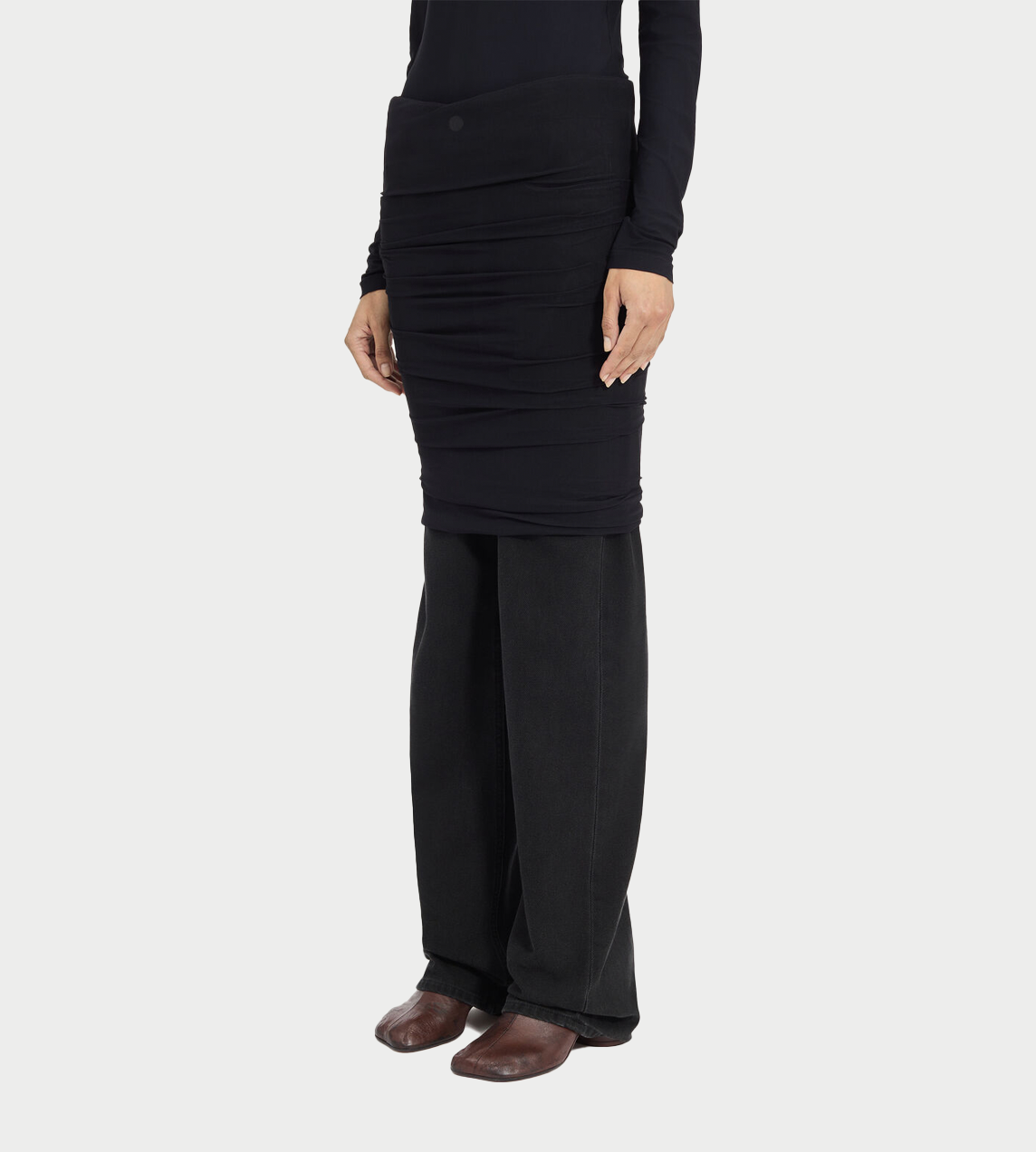MM6 MAISON MARGIELA - Mesh-Layered Trousers Blk