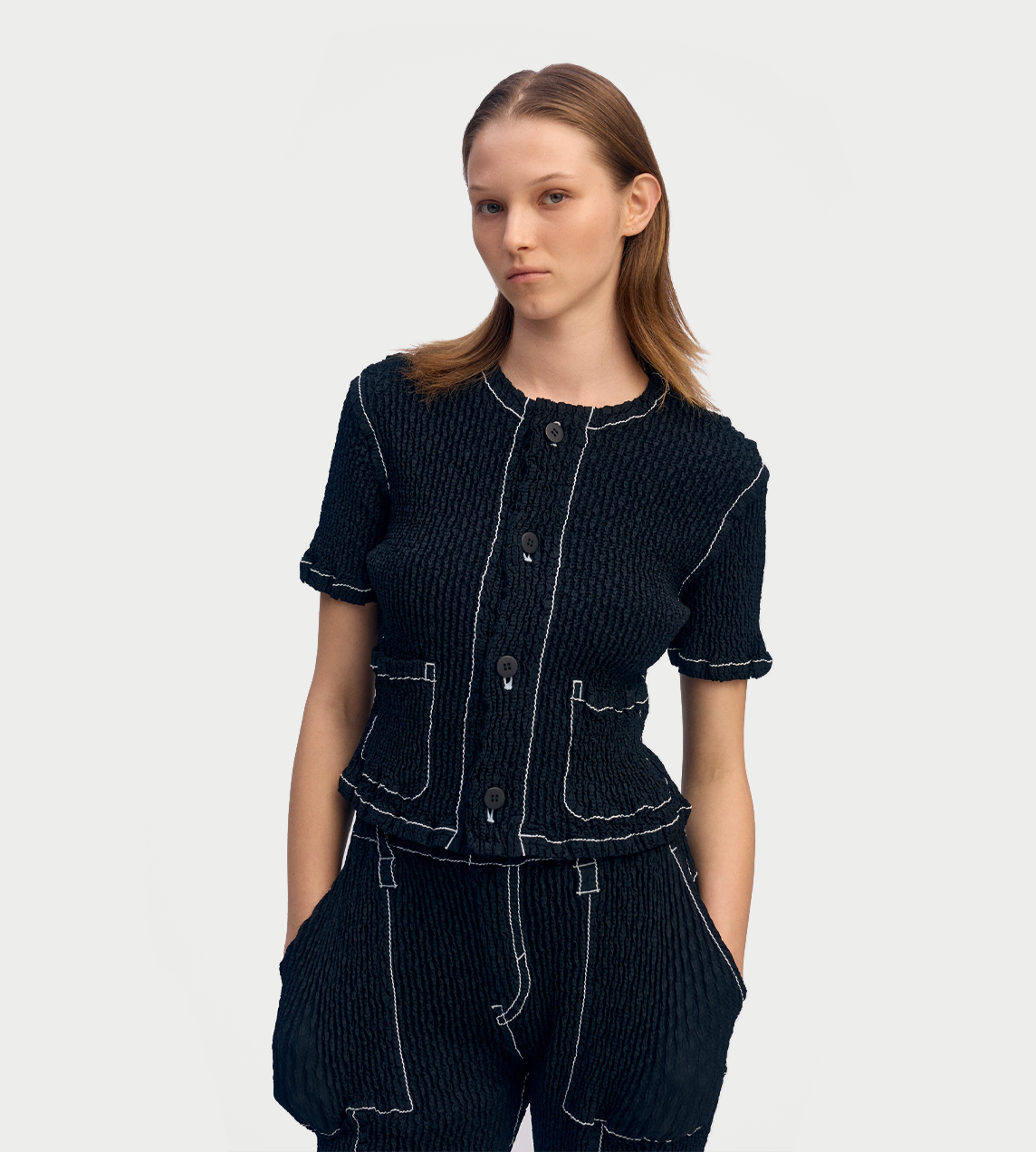 ISSEY MIYAKE - Wavelet Ensemble Jacket Blk