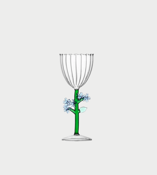 ICHENDORF - Stemmed Glass Light Blue Flower