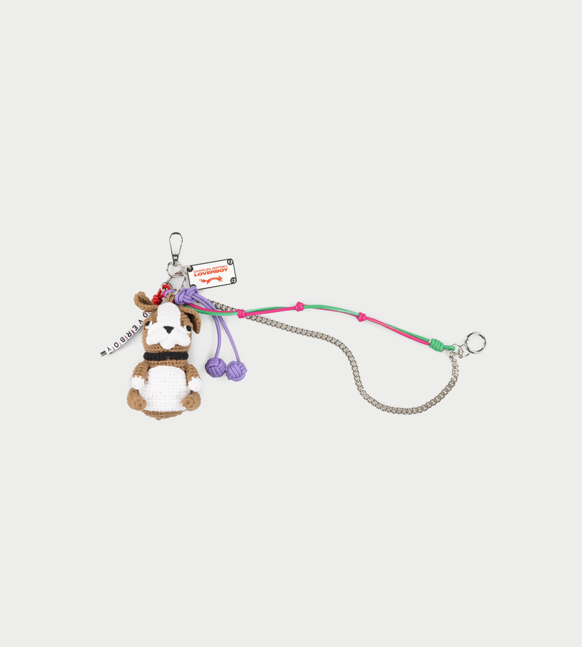 Charles Jeffrey Loverboy - Character Crochet Bag Charm In Bulldog