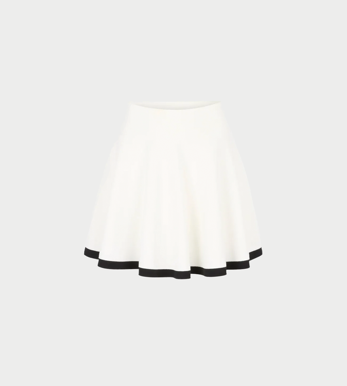 NINA RICCI - Contrasted Knit Mini Skater Skirt White