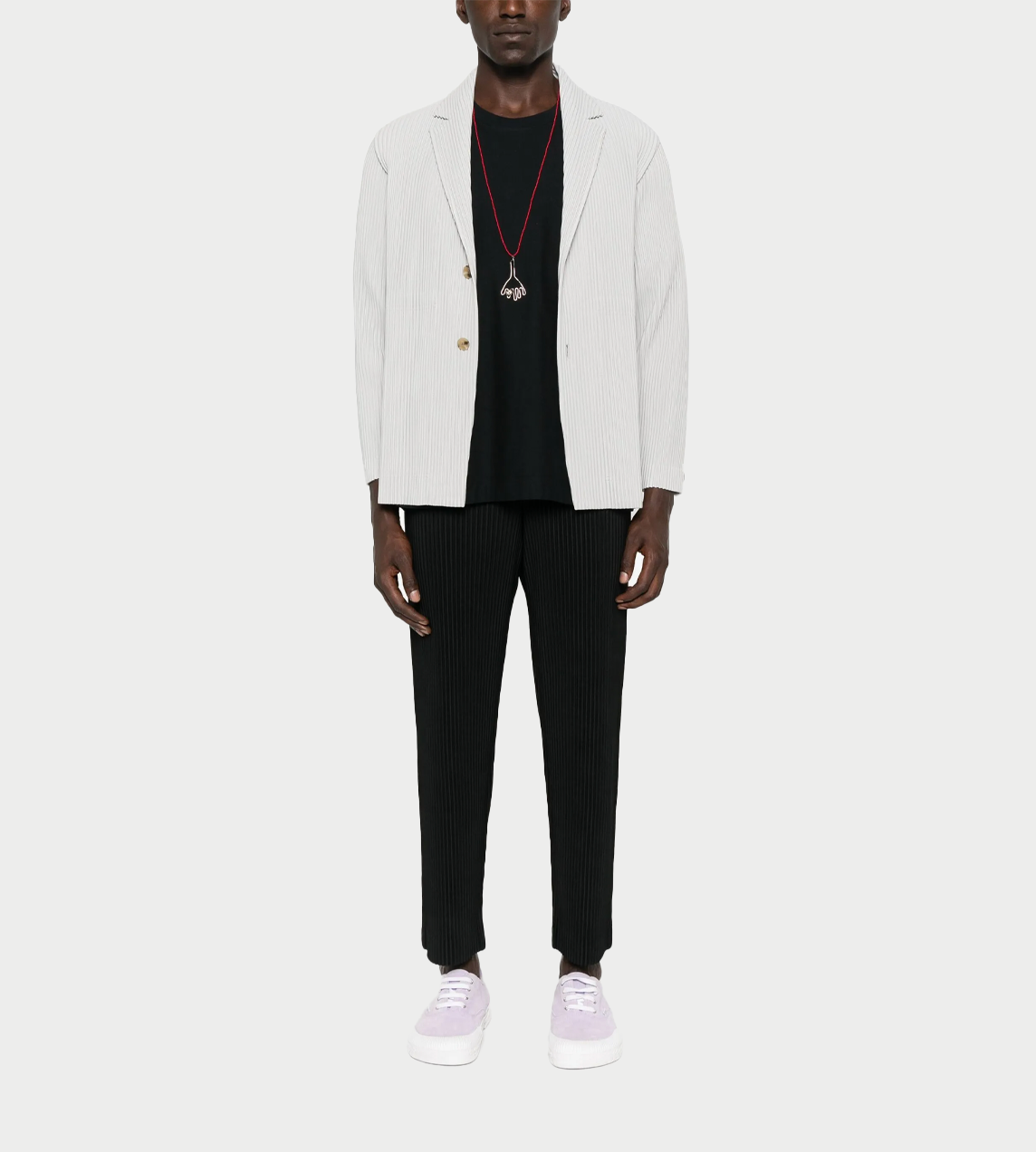 HOMME PLISSE ISSEY MIYAKE - Basic Pleated Jacket L. Grey