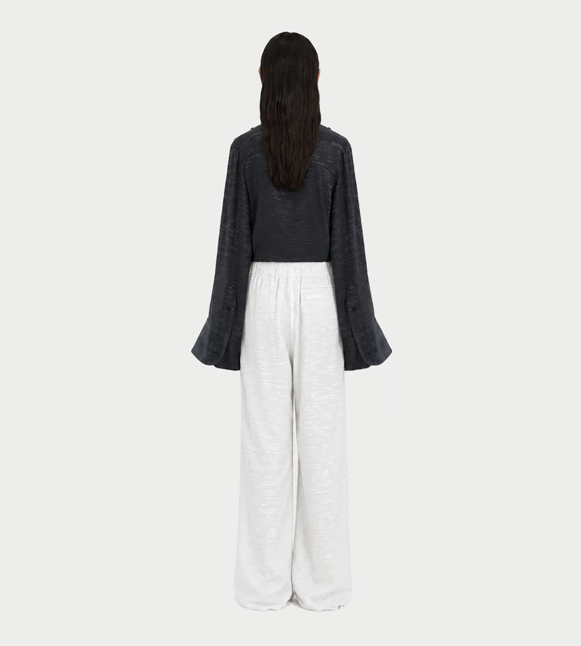 MM6 MAISON MARGIELA - Buttoned Patterned Straight Trousers White