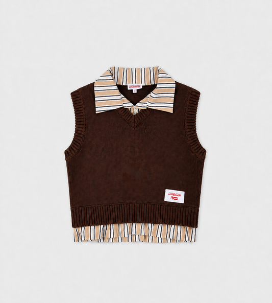 Charles Jeffrey Loverboy - Smart cropped vest Brown